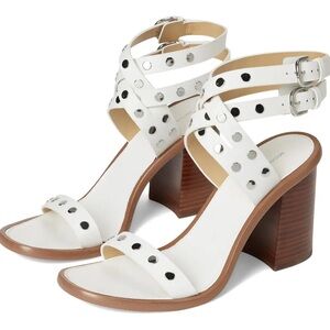 Michael Kors Irene White Studded Block Heeled Sandals